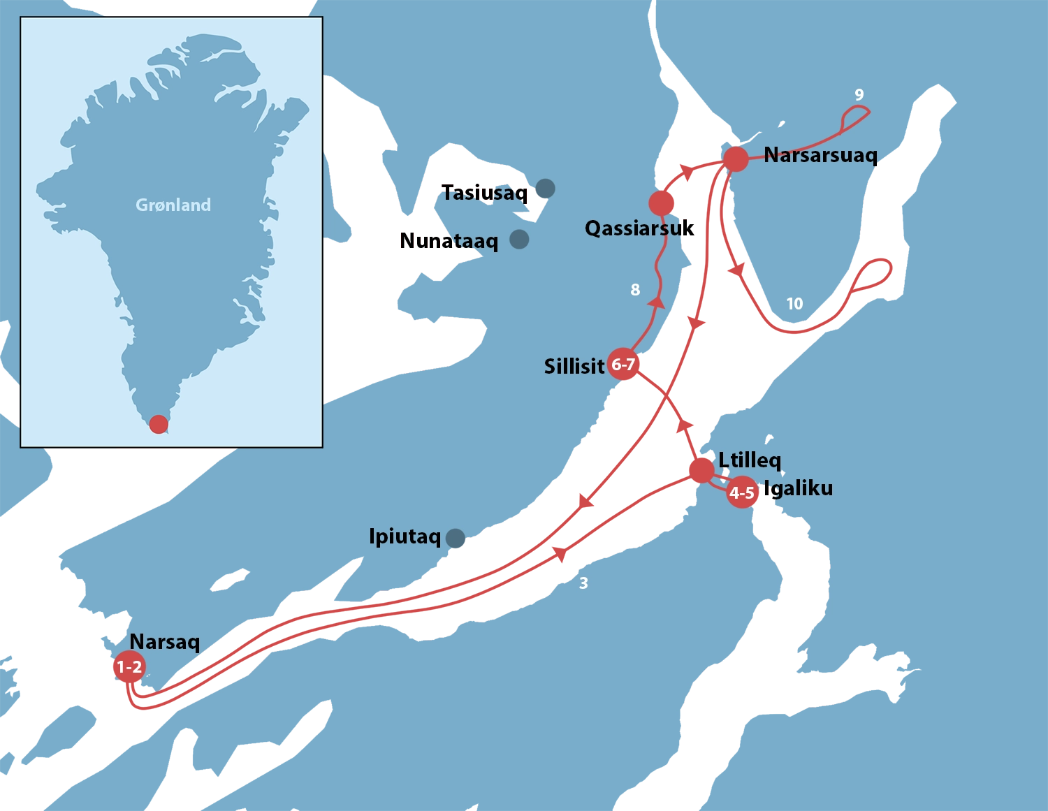 Rundrejser 10 dage grafik grønland