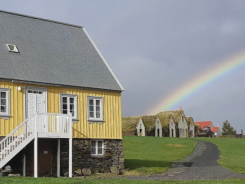 Seværdigheden Glaumbær i Island.