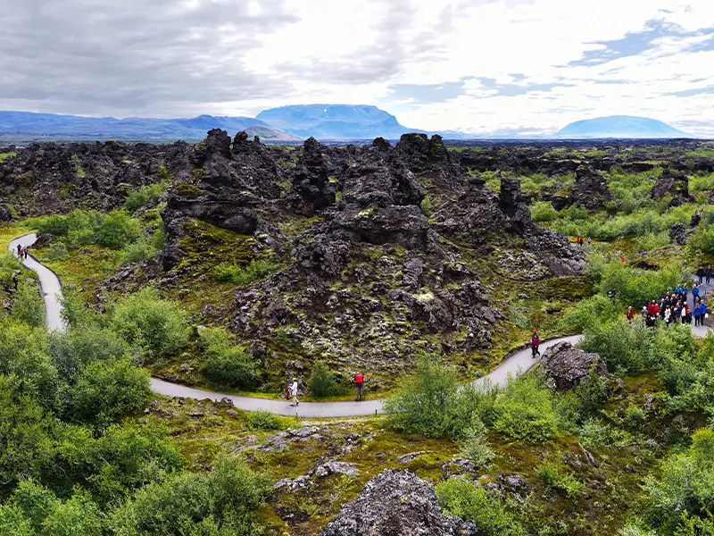 Udsigt ud over Dimmuborgir