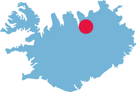 Kort med markering af lokation for Goðafoss