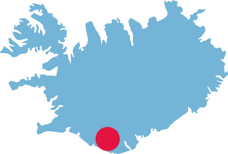 Sólheimajökull markeret på kort