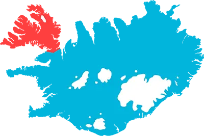 Kort over Island med ruter og seværdigheder markeret
