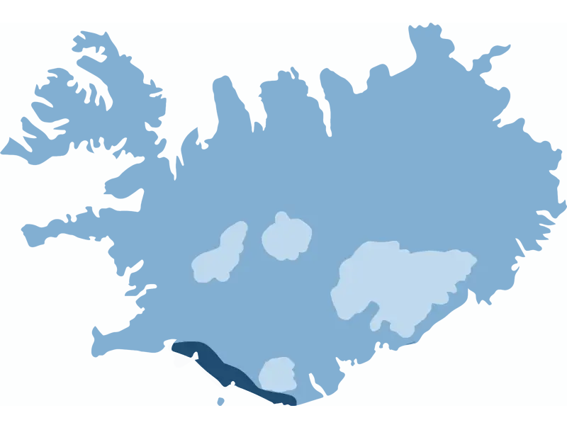 Kort over Island med markeret