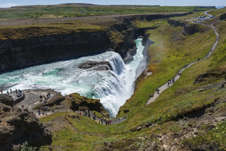 Vandfaldet Gullfoss i Island