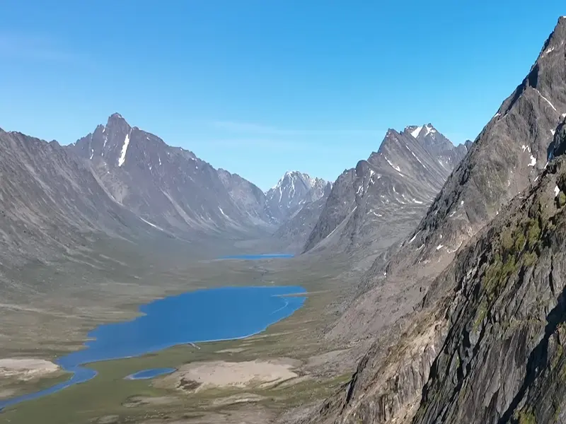 Udsigt af bjerge i Grønland