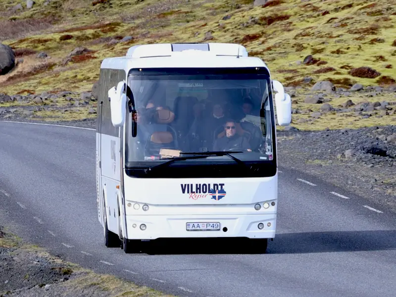 Vilholdt Rejser bus køre på Island med gruppe